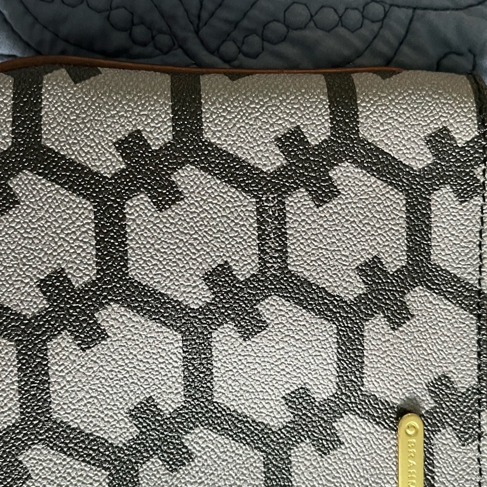 Brahmin blue grey wristlet